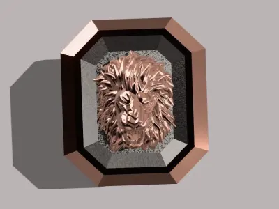 Men lion ring 3D model