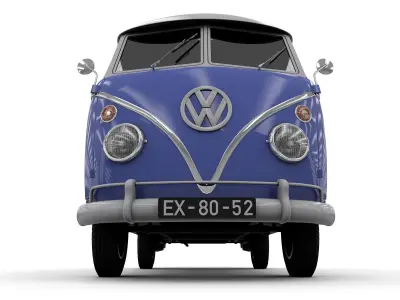 VOLKSWAGEN TRANSPORTER DELUXE 13 WINDOWS 1967 3D model
