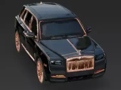 Midnight Onyx And Rose Gold Luxury SUV 3D Model Low-poly 3D model
