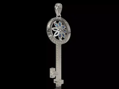 Colorful Key stl 3d printable jewelry Pendant model jp0401 3D print model