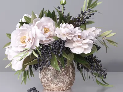 Collection of flower bouquet decorative set decor set 13 models 