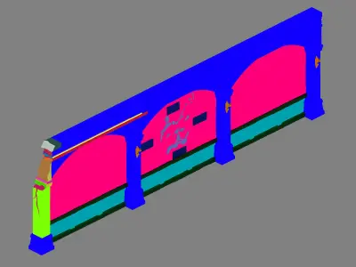 Game Underground Palace - Palace Wall 01 3D model
