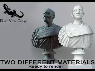 Marcus Porcius Cato the Censor bust 3D model