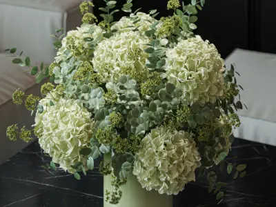 Flower Set 051 Green Hydrangea 3D model
