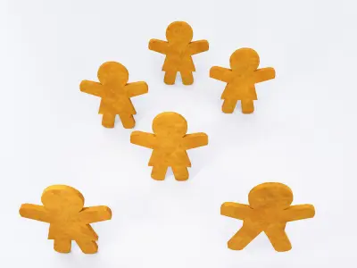 Gingerbread cookies 3d model  Low-poly 3D model