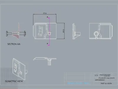 Shift link cover for VESPA  ET3 3D print model
