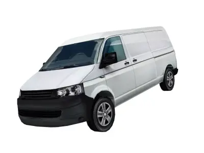 Transporter European  design panel van low poly Low-poly 3D model