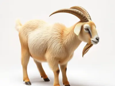 Mountain Goat with Curved Horns 3D model pack Low-poly 3D model