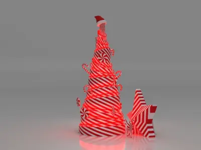 Lollipop Christmas Tree 3D model