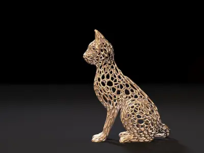 Cat Voronoi 3D print model