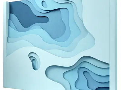 Decorativ panel wave 32 3D model