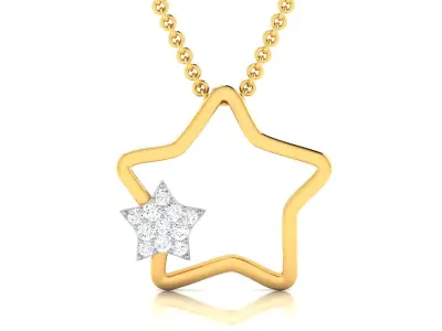 Women Star Pendant 3DM STL OBJ FBX Render Details 3D print model