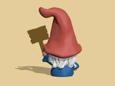 Gnome Wooden Sign 3D print model