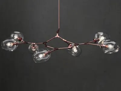 Branching bubble 7 lamps CLEAR  COPPER 3D model