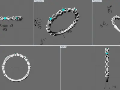 jewelry luxury diamond gold ring 3d model 3D print model