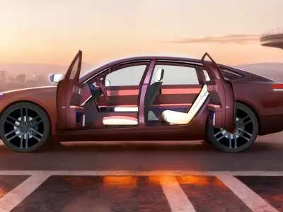 Modern Automobile burgundy 3D model