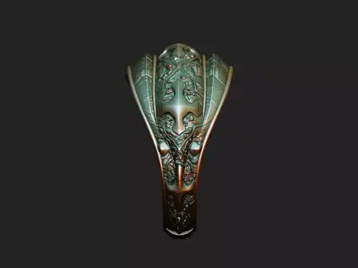 cross design brass bronze gold detailed gothic  3D print model