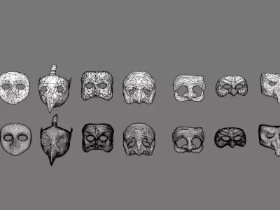Italian Masks Low-poly 3D model