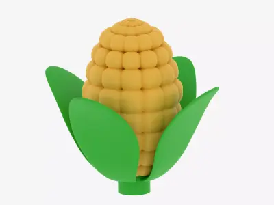 Cartoon Corn 3 3D model