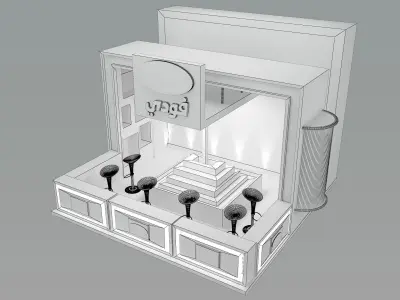  Booth Exhibition Stand a46 3D model