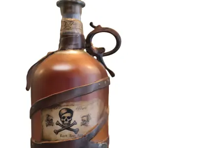 Pirate Rum Bottle  Low-poly 3D model