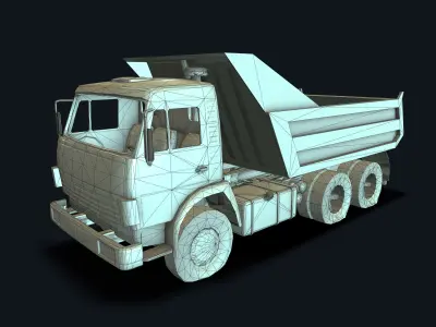 Trash truck PBR Low-poly 3D model