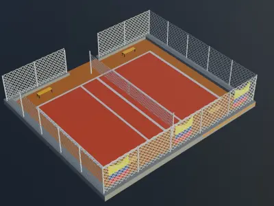 Volleyball Stadium - Colombia Low-poly 3D model