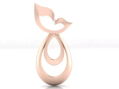 free gold earring Free 3D print model