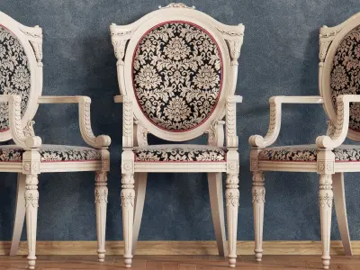 chair Baroque classic armchair furniture CNC printable 3D model