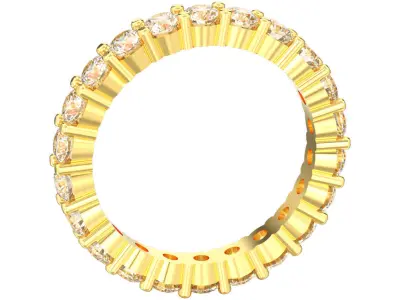 Classic round cut diamond eternity wedding band ring 3D print model