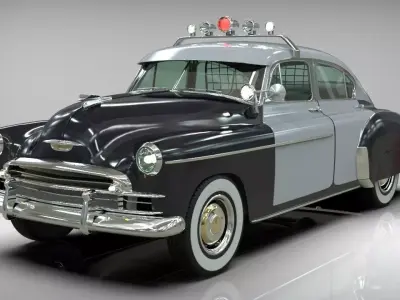 Classic police car 1949 fleetline 3D model