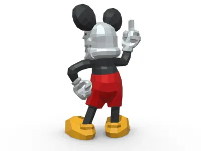Mickey Mouse stormtrooper low poly 3D print model