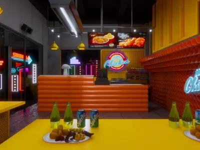 Fried chicken restaurant 3D model