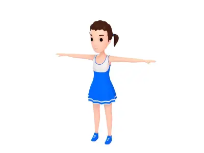 CartoonGirl004 Cheerleader 3D model