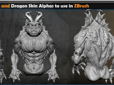 Reptile and Dragon Skin Brushes  Vol 06 3D model