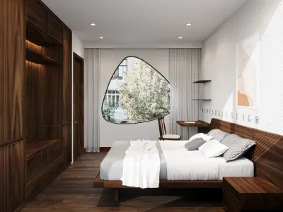 Bedroom scene 01 Low-poly 3D model