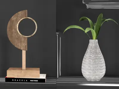 Metal Shelf Decorative Set 3D model
