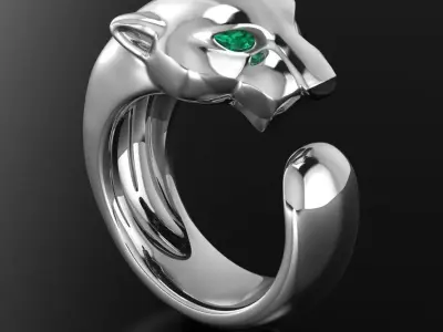 Panter Ring 3DM STL OBJ model for 3D printing and CNC 3D print model