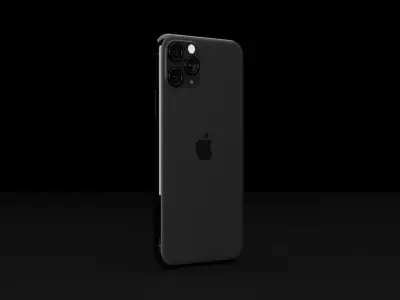 Apple iPhone 11 Pro In All Official Colors and Dimensions Low-poly 3D model