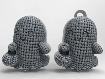 hallowen ghost with pumpkin basket  3D print model