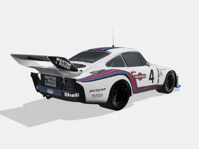Porsche 935 001 1976 Low-poly 3D model