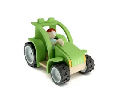 Green Toy Car 3D model