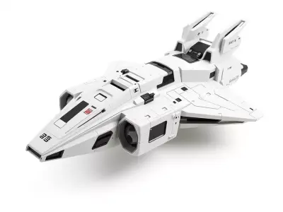 Sleek Spacecraft model pack Low-poly 3D model