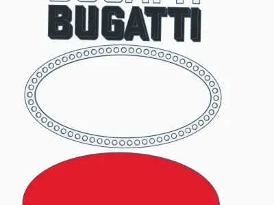 Bugatti logo multi color 3D print model