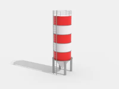 Low Poly Silo Free low-poly 3D model