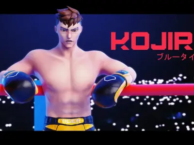 Low Poly Boxer - MMA Fighter -  Kojiro Low-poly 3D model