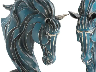 Stylized Horse Head Sculpture 3D model