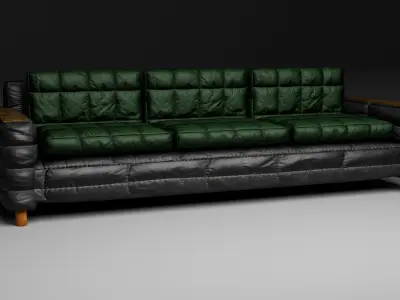 Modern Fabric Sofa   Low-poly 3D model