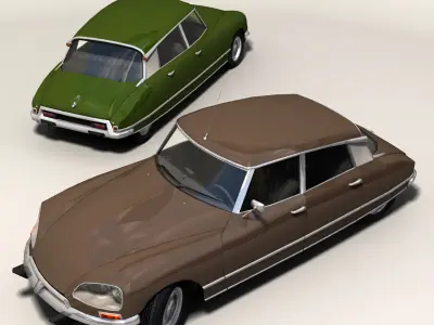 Citroen DS Low-poly 3D model