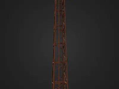 Old Rusty Metal Tower Low-poly 3D model